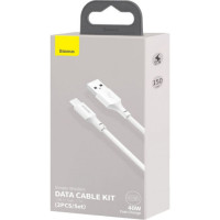 Кабель Baseus Simple Wisdom Data Cable Kit USB to Type-C 5A (2PCS/Set）1.5m White (Цвет Белый) - фото № 3