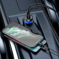 Автомобільний зарядний пристрій Baseus Particular Digital Display QC+PPS Dual Quick Charger Car Charger 65W Shallow tarnish (Цвет Shallow-Tarnish) - фото № 6