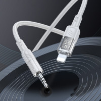 Аудiокабель HOCO UPA27 Spirit transparent digital audio conversion cable iP Black (Колір Черный) - фото № 4