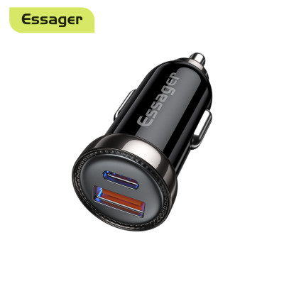 Автомобильный зарядный пристрій Essager Sunset Type-C — USB-кабель для зарядки Lightning 20 Вт, черный (ECC2Q-WL0A) (ECC2Q-WL0A) - изображение 2