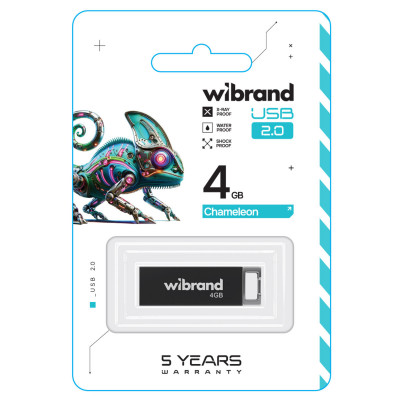 Flash Wibrand USB 2.0 Chameleon 4Gb Black - зображення 2