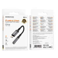 Перехідник BOROFONE BV24 Graceful digital audio converter cable iP to 3.5mm Metal Grey (Колір Metal Gray) - фото № 2