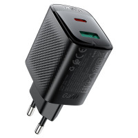 Мережевий зарядний пристрій ACEFAST A106 PD45W GaN (USB-C+USB-A) charger (EU) Black