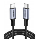 Кабель UGREEN US316 USB-C to USB-C 2.0 Cable 100W Alu Case with Braid 1.5m (Space Gray) (UGR-70428)