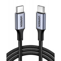 Кабель UGREEN US316 USB-C to USB-C 2.0 Cable 100W Alu Case with Braid 1.5m (Space Gray) (UGR-70428)