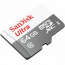 Карта пам'яті microSDXC (UHS-1) SanDisk Ultra 64Gb class 10 A1 (100Mb/s) (adapter SD)