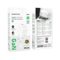 Мережевий зарядний пристрій BOROFONE BN26 Fuente single-port PD20W charger set (C to C) (EU) White (Цвет Білий) - фото № 2