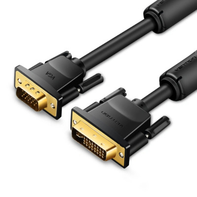 Кабель Vention DVI(24+5) to VGA Cable 1M Black (EACBF) - зображення 1