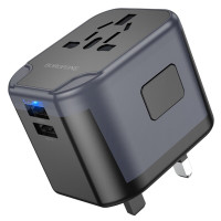 Мережевий зарядний пристрій BOROFONE BAC12 Leader 3-port(1C2A) universal conversion charger Black (Цвет 7073) - фото № 6