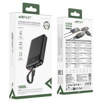 Зовнішній акумулятор ACEFAST M13 PD22.5W power bank with cable 10000mAh Black (Колір 7073) - фото № 2