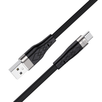 Кабель HOCO X53 USB to Type-C 3A, 1m, silicone, aluminum connectors, Black (6931474738097) - зображення 1
