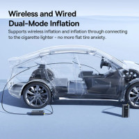 Автомобільний насос Baseus PrimeTrip VA1 Wired and Wireless 2-in-1 Tire Inflator Cosmic Black (Колір Black) - фото № 8