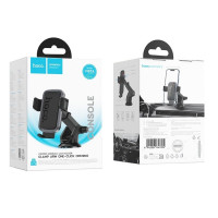 Автотримач для телефона HOCO H79 Vista push-type car holder (center console) Black Metal Gray (Цвет Black Metal Gray) - фото № 2