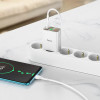 Мережевий зарядний пристрій HOCO C100A PD20W+QC3.0 charger with digital display set(Type-C to Type-C) White (Білий)- № 3