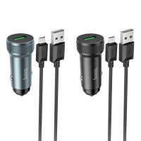 Автомобільний зарядний пристрій HOCO Z49A Level single port QC3.0 18W (Micro) Metal Gray (Колір Metal Gray) - фото № 2