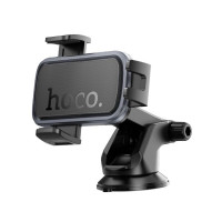 Автотримач для телефона HOCO H79 Vista push-type car holder (center console) Black Metal Gray (Цвет Black Metal Gray) - фото № 4