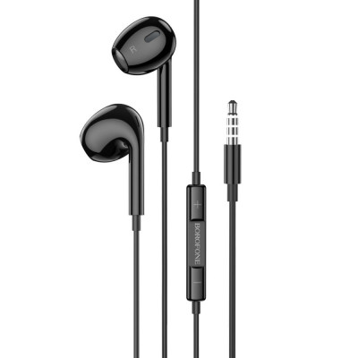Навушники BOROFONE BM80 Max Gorgeous wire-controlled earphones with microphone Black (BM80MMB) - изображение 1
