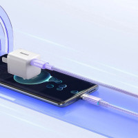 Кабель Baseus Explorer Series Fast Charging Cable with Smart Temperature Control USB-C to USB-C 100W 1m Nebula Purple  - фото № 4