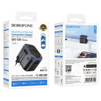 Мережевий зарядний пристрій BOROFONE BAC12 Leader 3-port(1C2A) universal conversion charger Black (Цвет 7073) - фото № 2