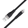 Кабель HOCO X53 USB to Micro 2.4A, 1м, силикон, алюминиевые разъемы, Черный (6931474738073)