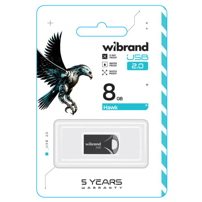 Flash Wibrand USB 2.0 Hawk 8Gb Black - изображение 2