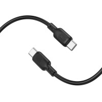 Кабель BOROFONE BX113 Lenny 60W silicone charging data cable C to C(L=2M) Black (Цвет 7073) - фото № 3
