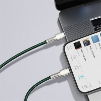 Кабель Baseus Cafule Series Metal Data Cable Type-C to iP PD 20W 1m Green (Колір Зелёный) - фото № 8