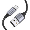 Кабель UGREEN US290 Кабель USB 2.0 A — Micro USB, никелированная алюминиевая оплетка, 2 м (черный) (UGR-60148) (UGR-60148)