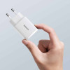 Мережевий зарядний пристрій Baseus Compact Quick Charger U+C 20W EU White - зображення 5