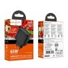 Мережевий зарядний пристрій HOCO CS63A Bright PD65W (1A1C) charger (EU) Black (7073)- № 2