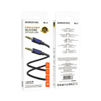 Аудіокабель BOROFONE BL20 True sound silicone audio cable AUX Black (Цвет 7073) - фото № 2