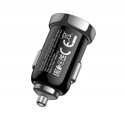 Автомобільний зарядний пристрій HOCO Z44 Leading PD20W+QC3.0 car charger Black (6931474757241) - зображення 3