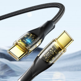 Кабель Essager Interstellar Transparent Design USB Charging Cable Type C to Type C 100W 2m black (EXCTT1-XJA01-P)