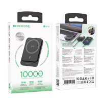 Зовнішній акумулятор BOROFONE BJ63A Nimble PD20W magnetic power bank (10000mAh) Black (Колір Черный) - фото № 6