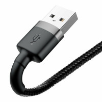 Кабель Baseus Cafule Cable USB For iP 2A 3m Gray+Black (Колір Темно-серый) - фото № 5