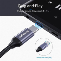 Кабель-перехiдник Essager E01 Type c to 3.5mm Jack Headphone Adapter  grey (EZJE01-0G) (Колір Серыйм) - фото № 3
