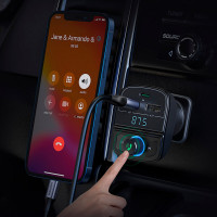 АЗП з FM-модулятором UGREEN CD229 FM&Bluetooth Transmitter&Car Charger + TF  Slot Black (Колір Black) - фото № 6