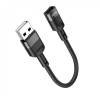 Кабель HOCO U107 USB male to Type-C female adapter cable(L=0.1m) Black (6931474789976)