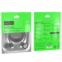 Кабель HOCO US08 HDTV 2.0 male-to-male 4K HD data cable(L=2M) Black (Цвет 7073) - фото № 8
