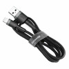 Кабель Baseus Cafule Cable USB For Lightning 2.4A 0.5m Gray+Black - зображення 3