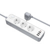 Мережевий подовжувач BOROFONE BAC9 Power 3-position socket(PD20W/1C3A)(EU/GER)(L=2M) White (7068)- № 2
