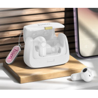 Бездротові навушники HOCO DES35 Dawn handbag BT headset White (Цвет Белый) - фото № 4