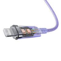 Кабель Baseus Explorer Series Fast Charging Cable with Smart Temperature Control Type-C to iP 20W 1m Purple (Колір Фиолетовый) - фото № 5