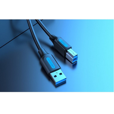 Кабель Vention USB 3.0 A Male to B Male Cable 1.5M Black PVC Type (COOBG) - изображение 2