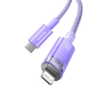 Кабель Baseus Explorer Series Fast Charging Cable with Smart Temperature Control Type-C to iP 20W 1m Purple (Колір Фиолетовый) - фото № 6