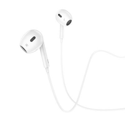 Навушники BOROFONE BM30 Max Acoustic wire control earphones for iP with mic White - зображення 2