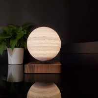 Магнітна левітаційна лампа HCNT Levitating Lamp Jupiter Light Wood Grain (Цвет Light Wood Grain) - фото № 5