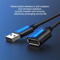 Кабель Vention USB 2.0 A Male to A Female Extension Cable 2M black PVC Type (CBIBH) (Цвет Черный) - фото № 5