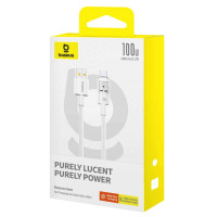 Кабель Baseus Gem Fast-Charging Data Cable USB to USB-C 100W 1m Moon White (Цвет Moon White) - фото № 2