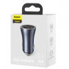 Автомобільний зарядний пристрій Baseus Golden Contactor Pro Dual Quick Charger Car Charger U+C 40W Dark Gray (Голубой)- № 4